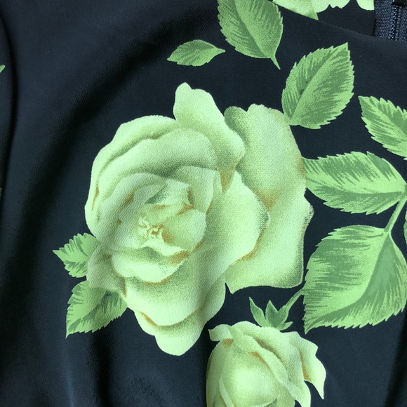 Vintage 90s black and green floral maxi dress - Picture 5 of 8